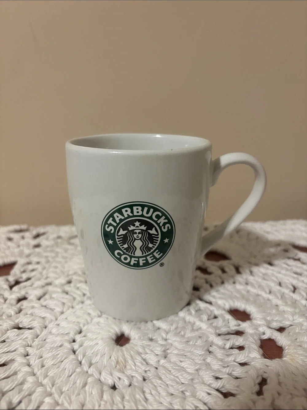 Starbucks White Mug with Green Siren Logo 2007